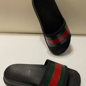 Gucci | Shoes | Gucci Mens Web Rubber Slides 6m | Poshmark display picture 1